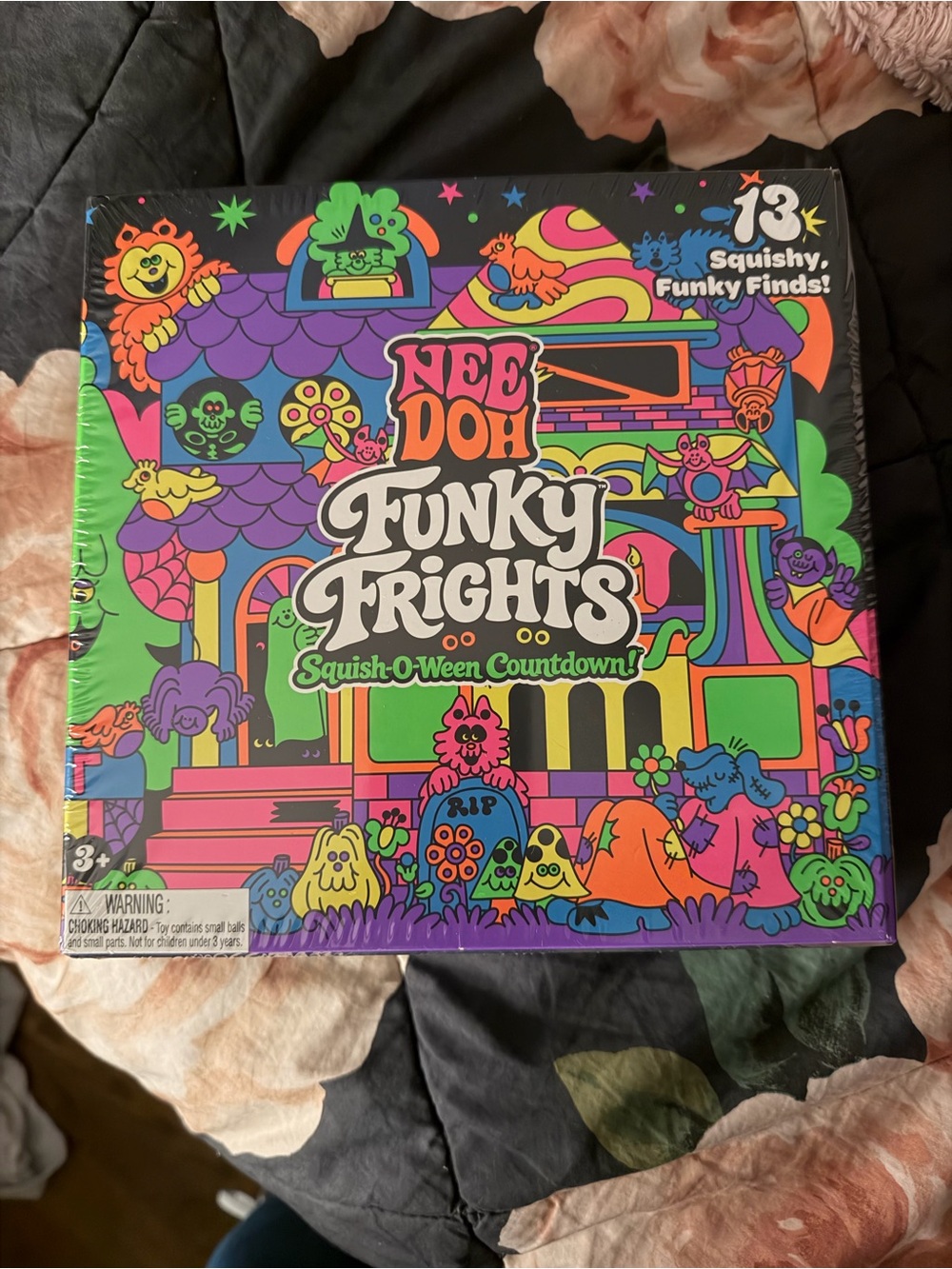 Sealed!!! Nee Doh Funky Frights Squish-O-Ween Countdown Plush Set - Multicolor